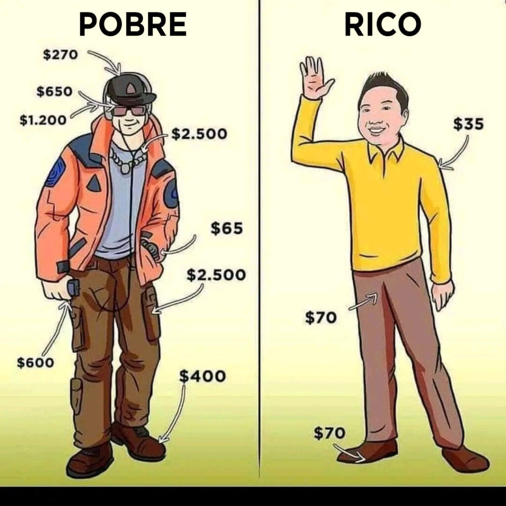 Pobre exibido x Rico discreto